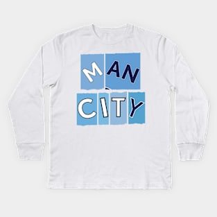 Manchester City torn jersey Kids Long Sleeve T-Shirt